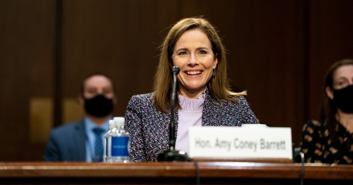 Supreme Court nominee Judge Amy Coney Barrett testifies before the Senate Judiciary Committee on the third day of her Supreme Court confirmation hearing on Capitol Hill on Thursday in Washington, D.C.