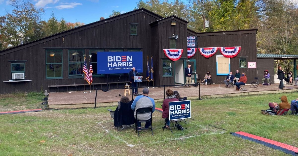 Democratic Vermont Sen. Bernie Sanders hosted a campaign event for Joe Biden in New Hampshire on Saturday.