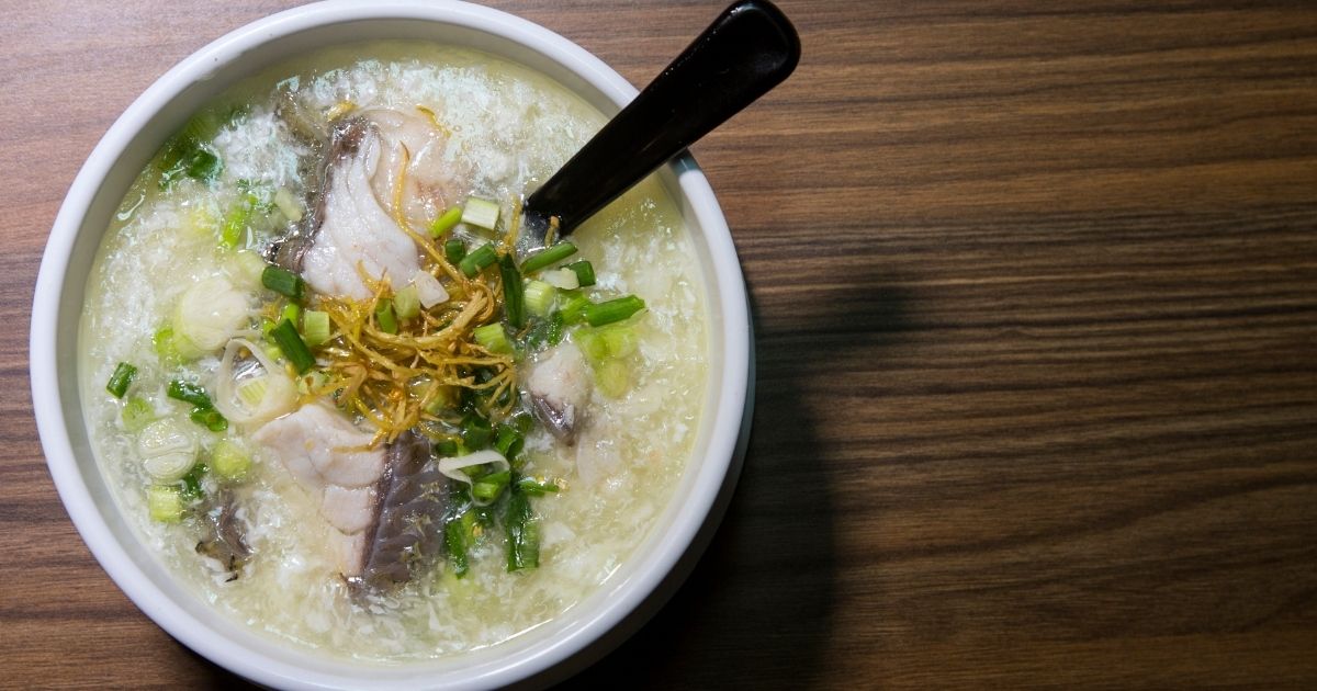 A stock image of congee, a type of porridge popular in some East Asian countries, is seen above.