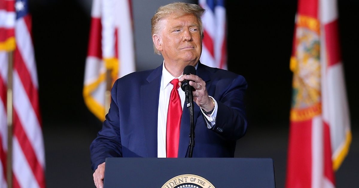 President Donald Trump speaks during a rally on Oct. 23, 2020, in Pensacola, Florida.