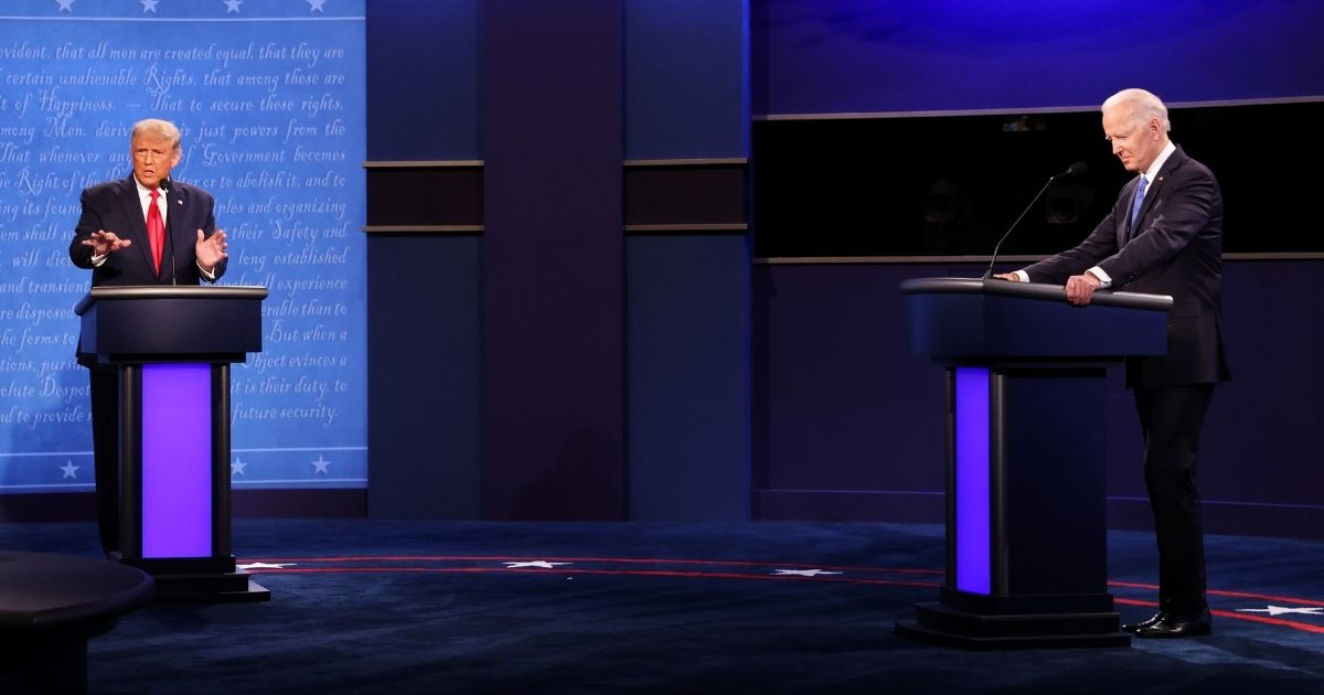President Donald Trump and Democratic presidential nominee Joe Biden participate in the final presidential debate at Belmont University in Nashville, Tennessee, on Thursday.