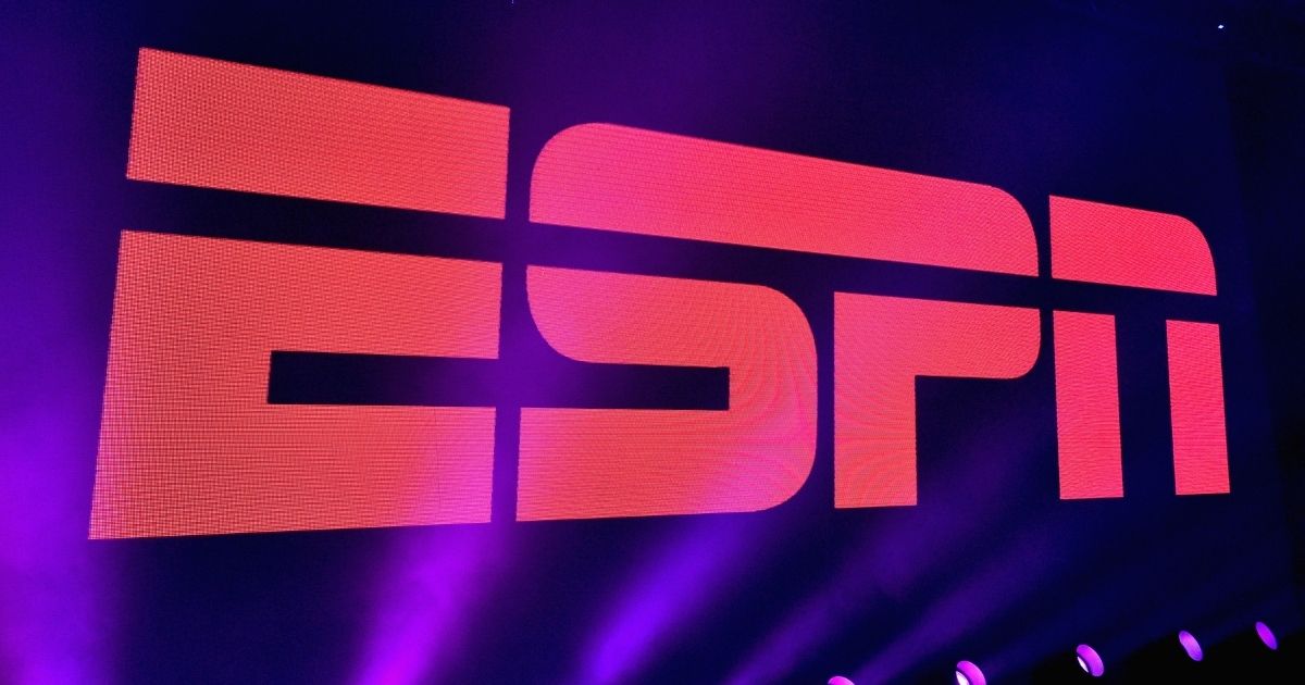 An ESPN logo in San Francisco is pictured above.