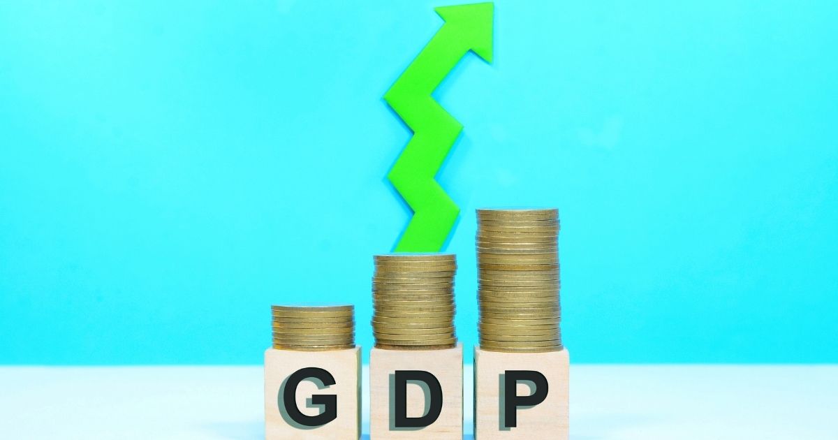 In the above stock photo, a concept of gross domestic product economic indicator is shown.
