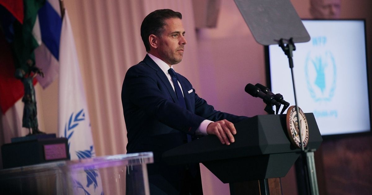 Hunter Biden speaks on stage at the World Food Program USA's Annual McGovern-Dole Leadership Award Ceremony at the Organization of American States on April 12, 2016, in Washington, D.C.