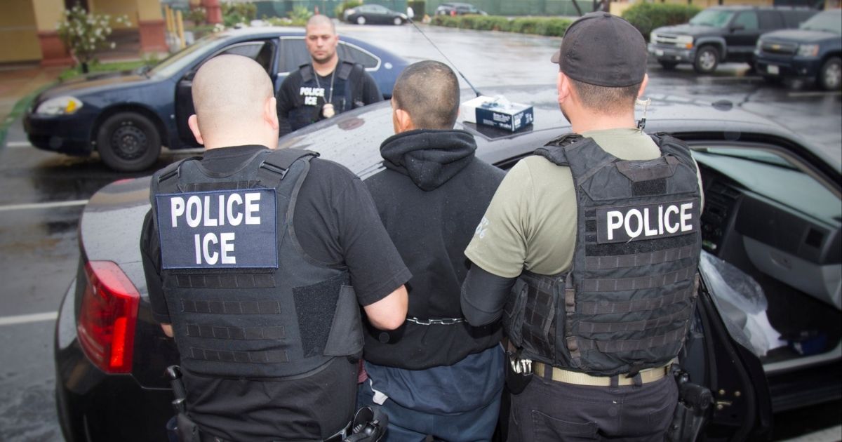This Feb. 7, 2017, photo released by U.S. Immigration and Customs Enforcement shows foreign nationals being arrested this week during a targeted enforcement operation conducted by ICE aimed at immigration fugitives, re-entrants and at-large criminal aliens in Los Angeles.