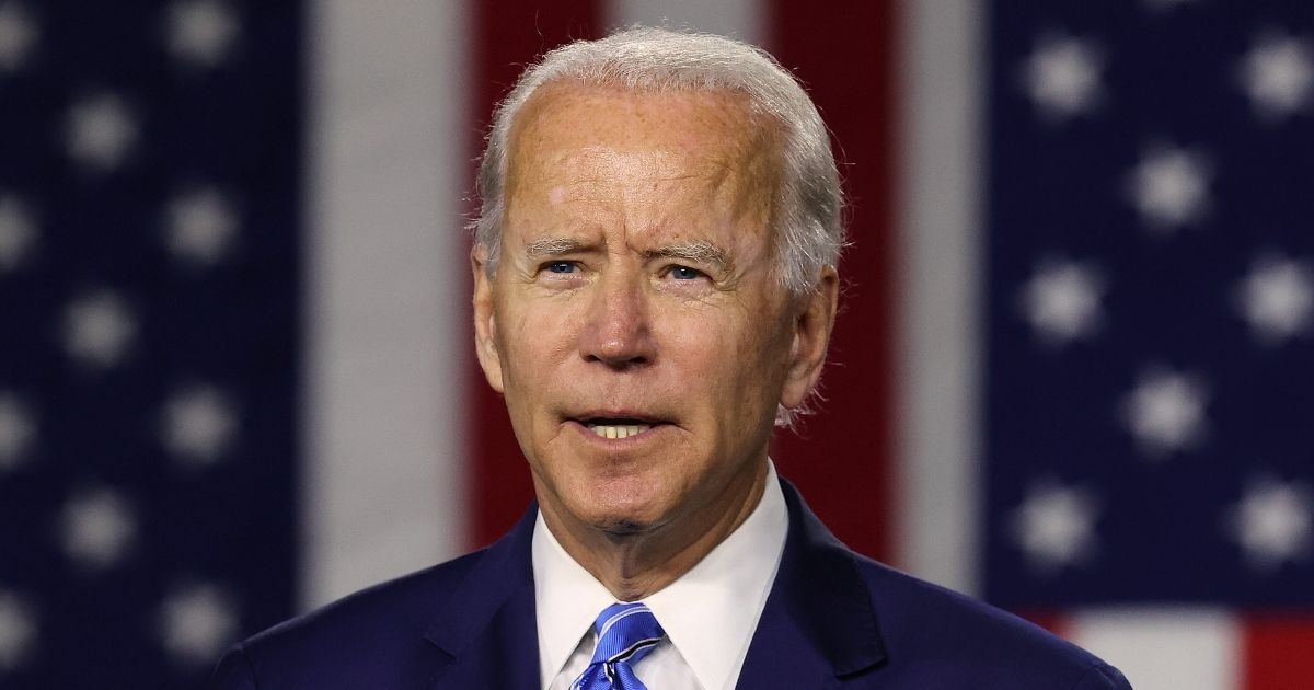 Democratic presidential candidate former Vice President Joe Biden speaks at the Chase Center on July 14, 2020 in Wilmington, Delaware.