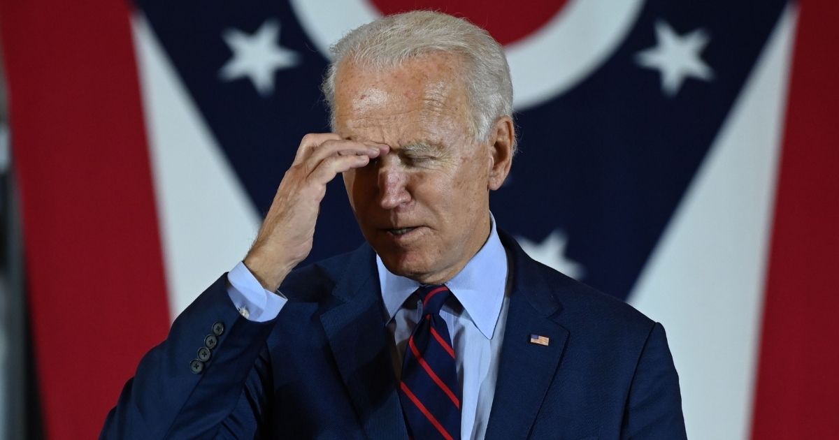 Democratic presidential nominee Joe Biden delivers remarks at a voter mobilization event in Cincinnati on Monday.