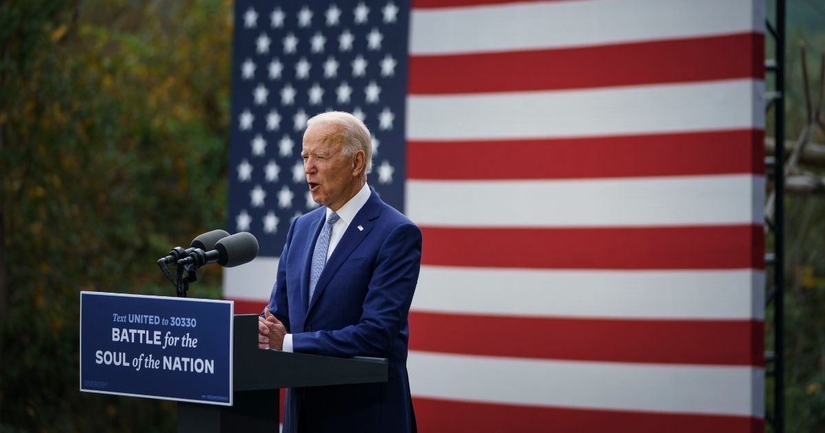 Democratic presidential nominee Joe Biden speaks during a campaign event at the Mountain Top Inn and Resort on Tuesday in Warm Springs, Georgia.