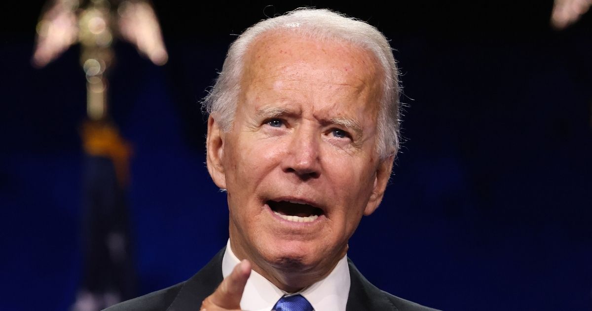 Democratic presidential nominee Joe Biden delivers his acceptance speech on the fourth night of the Democratic National Convention from the Chase Center on Aug. 20, 2020, in Wilmington, Delaware.