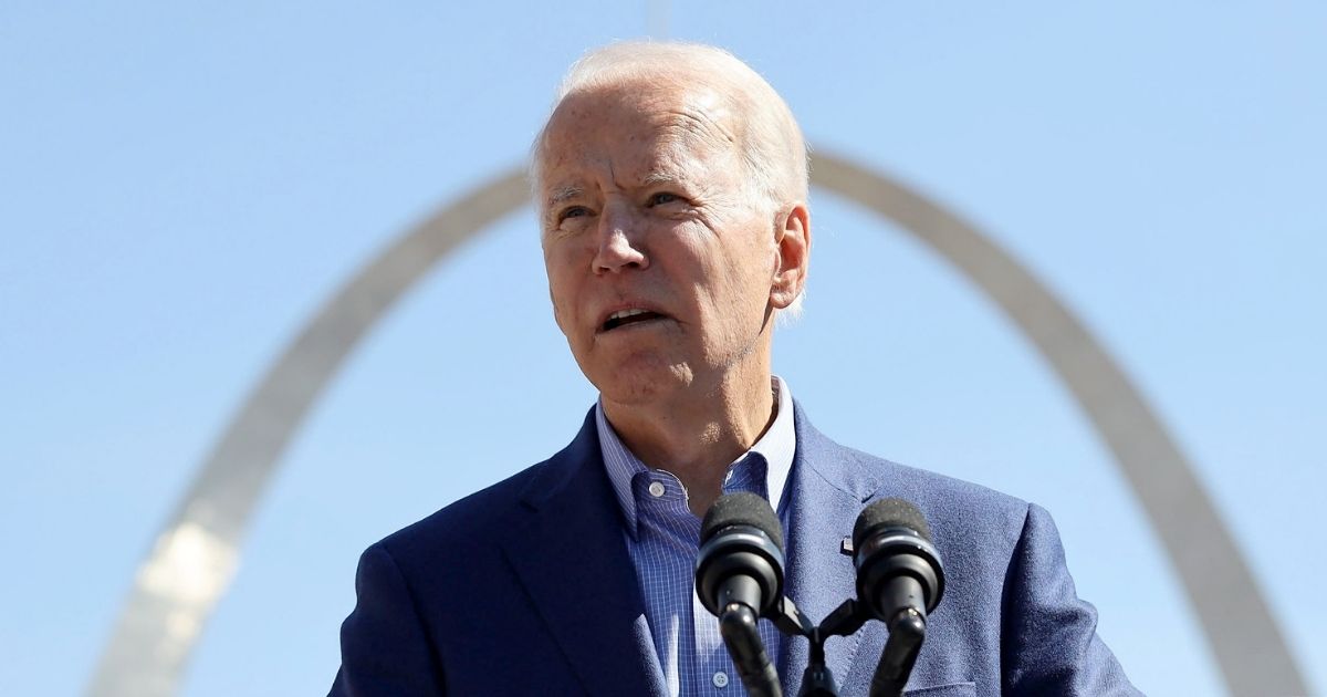 Democratic presidential candidate former Vice President Joe Biden speaks at a campaign rally at Kiener Plaza on March 7, 2020, in St Louis.