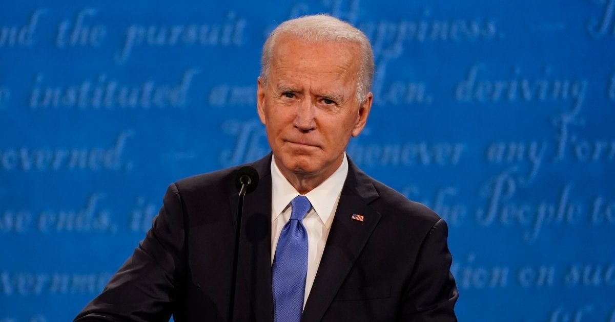 Democratic presidential nominee Joe Biden listens during the second and final presidential debate at Belmont University in Nashville, Tennessee, on Thursday.