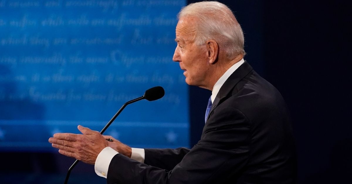 Democratic presidential nominee former Vice President Joe Biden answers a question during the second and final presidential debate at Belmont University on Thursday in Nashville, Tennessee.