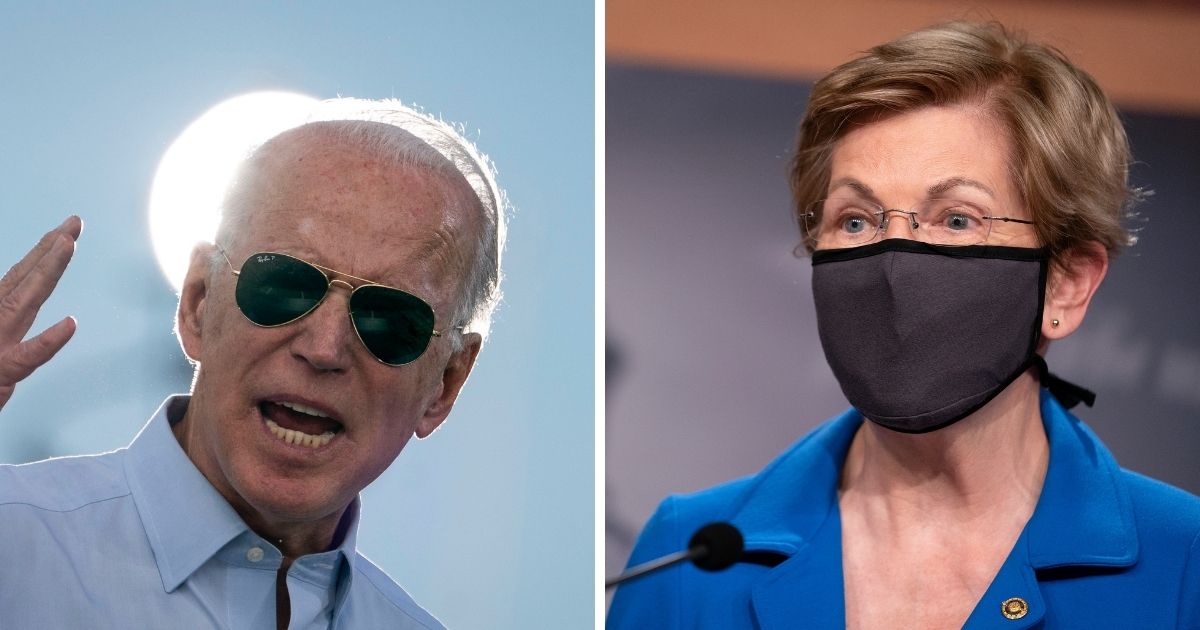 Democratic Sen. Elizabeth Warren of Massachusets, right, reportedly wants to be Joe Biden's, left, Treasury secretary if he wins the 2020 election.