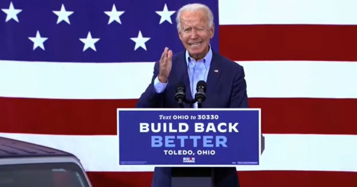 Democratic presidential nominee Joe Biden speaks in Toledo, Ohio.