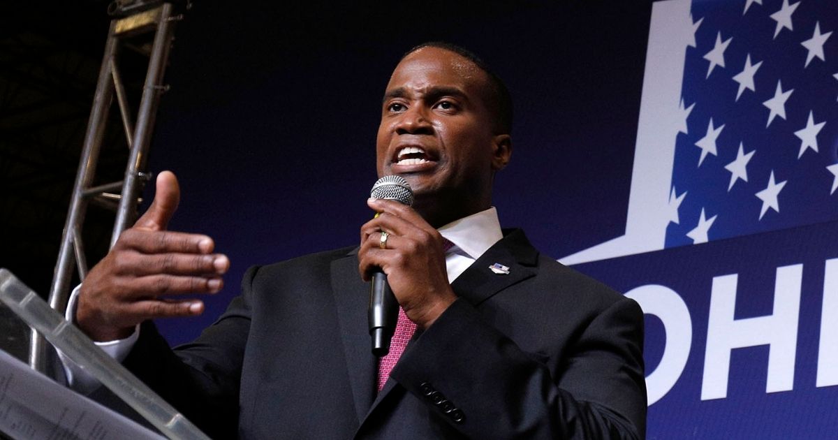 GOP Senate candidate John James speaks at an election night event on Aug. 7, 2018, in Detroit.