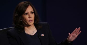 Democratic vice presidential nominee Kamala Harris speaks during the vice presidential debate against Vice President Mike Pence at the University of Utah in Salt Lake City on Wednesday.