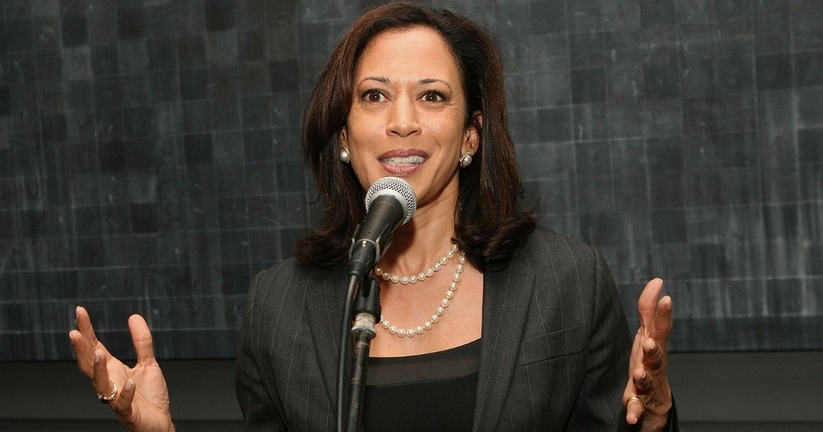 Then-San Francisco District Attorney Kamala Harris appears at an event in Venice, California, on Nov. 3, 2009.