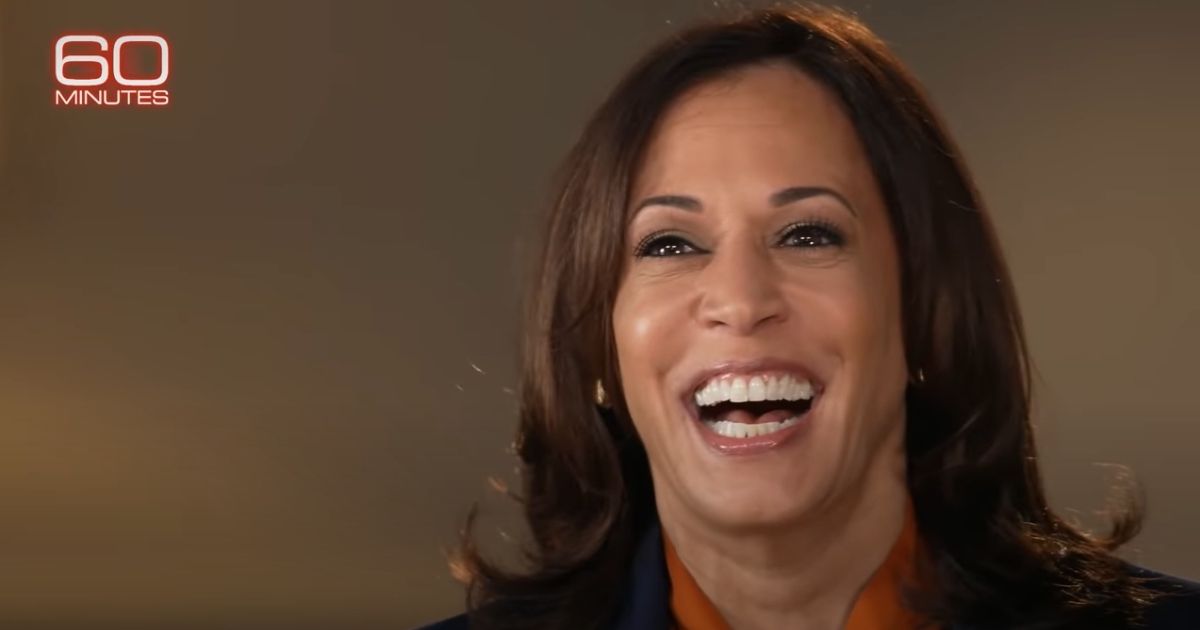 Sen. Kamala Harris of California, Democratic presidential candidate Joe Biden's running mate, laughs during an interview on the CBS show "60 Minutes."