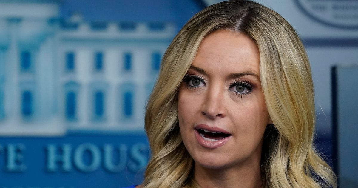 White House press secretary Kayleigh McEnany speaks during a news briefing at the White House on Thursday in Washington, D.C.