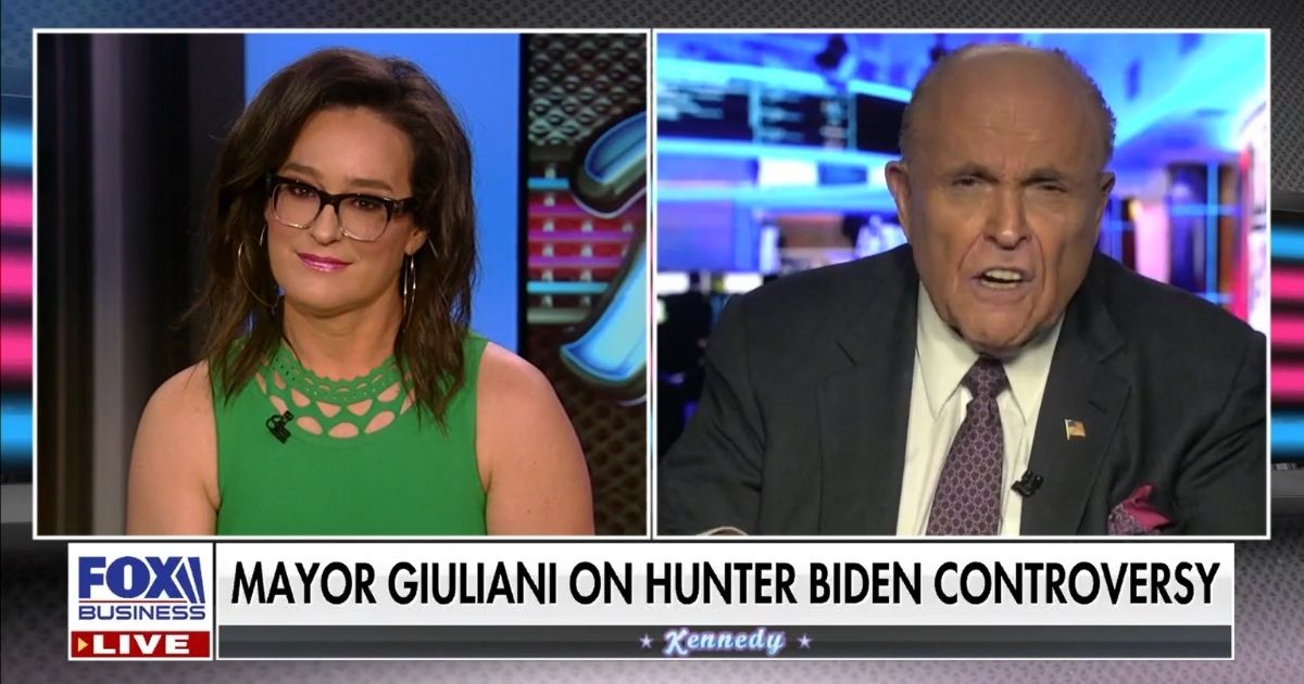 Former New York Mayor Rudy Giuliani responds to an insult from Fox Business host Kennedy.