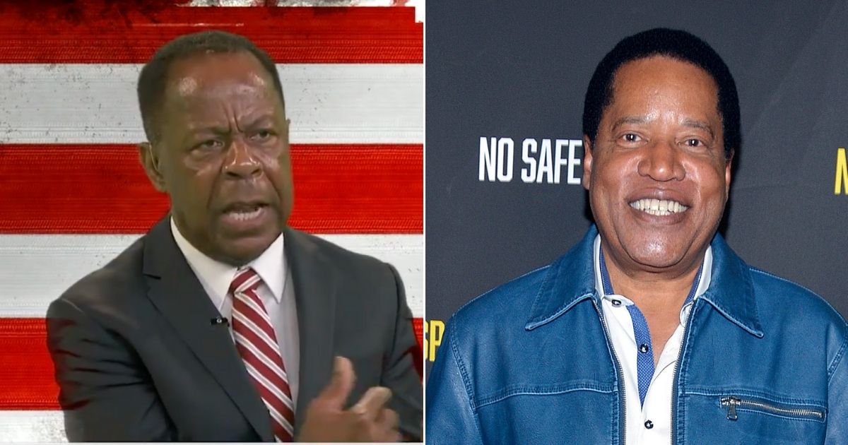 Civil rights attorney Leo Terrell, left, criticized Democratic presidential nominee Joe Biden’s record on race during a conversation with conservative pundit Larry Elder, right.