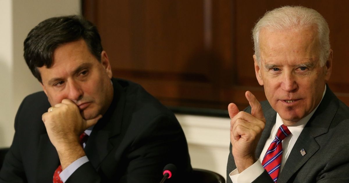 Then-Vice President Joseph Biden, right, joined by Ebola Response Coordinator Ron Klain, speaks during a meeting regarding Ebola at the Eisenhower Executive office building on Nov. 13, 2014, in Washington, D.C.
