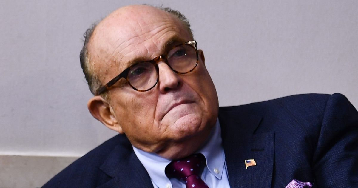 Former New York Mayor Rudy Giuliani is seen before a briefing at the White House in Washington on Sept. 27, 2020.
