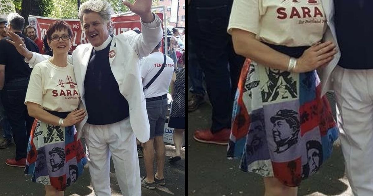 Democratic mayoral candidate Sarah Iannarone was seen wearing a skirt filled with images of Communist dictators Mao Zedong and Joseph Stalin, along with the murderous Cuban revolutionary Che Guevara.