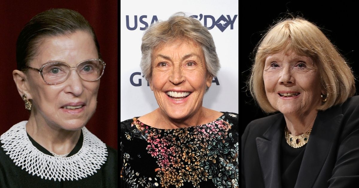 Supreme Court Justice Ruth Bader Ginsburg, left, Helen Redd, center, and Diana Rigg all died in September.