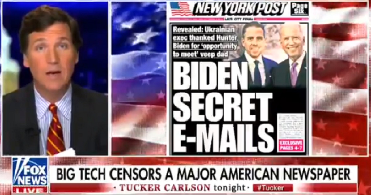 Fox News host Tucker Carlson takes on Big Tech censorship Wednesday night.