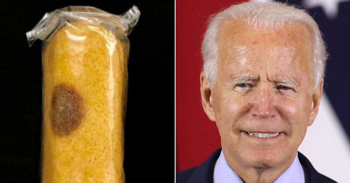 A rotten Twinkie, left, and Democratic presidential nominee Joe Biden, right.