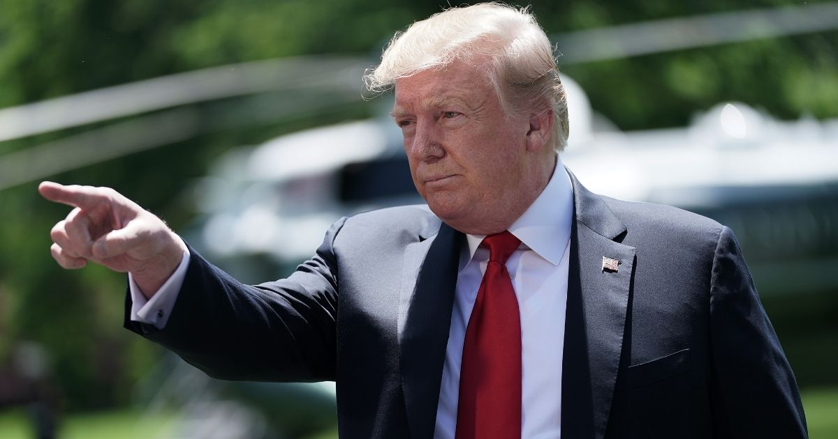 WASHINGTON, DC - MAY 24: U.S. President Donald Trump talks to reporters while departing the White House May 24, 2019 in Washington, DC. Trump is traveling to Japan where, according to the president, he will be the guest of honor at Japan's "biggest event that they’ve had in over 200 years," when he meets with the Prime Minister Shinzo Abe and new emperor, Naruhito.