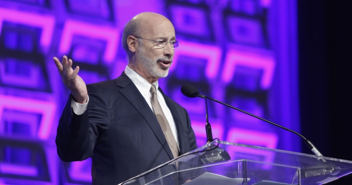 PHILADELPHIA, PA - NOVEMBER 19: Governor of Pennsylvania Tom Wolf speaks on stage during Pennsylvania Conference For Women at Pennsylvania Convention Center on November 19, 2015 in Philadelphia, Pennsylvania.