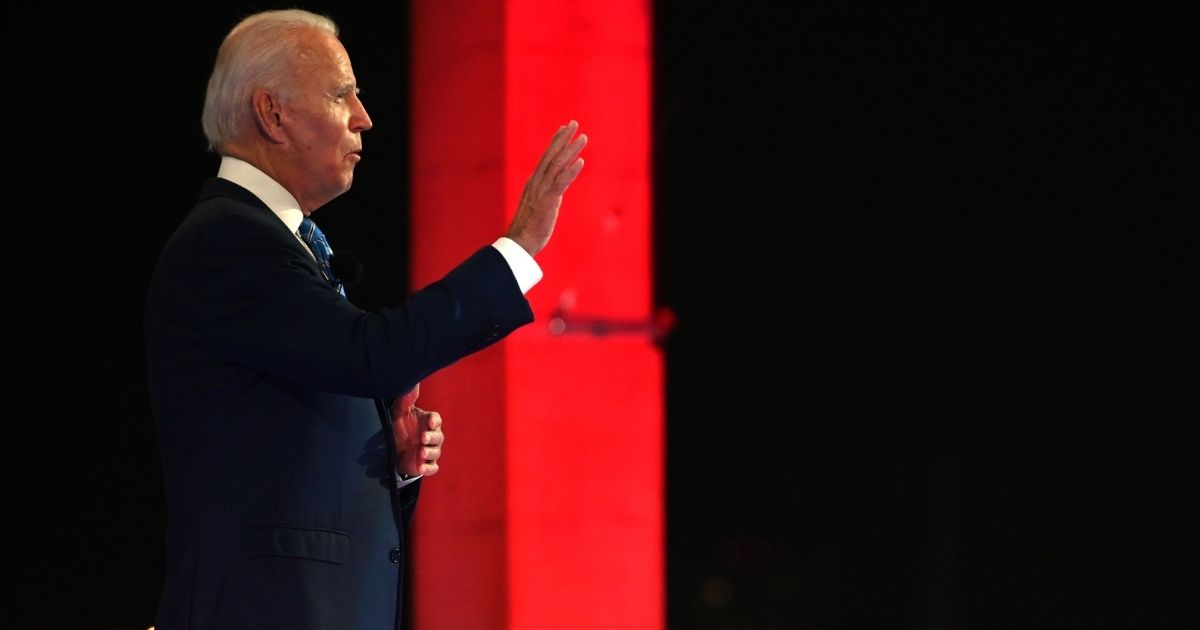 Democratic presidential nominee and former Vice President Joe Biden participates in an NBC Town Hall event at the Perez Art Museum in Miami, Florida on October 5, 2020.