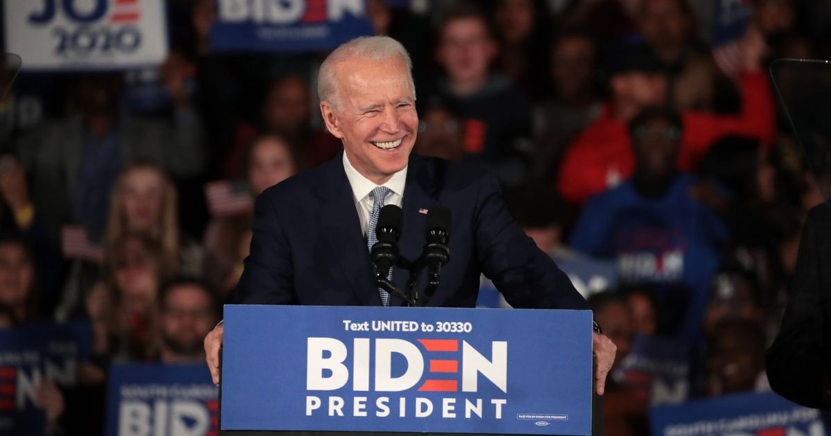 COLUMBIA, SOUTH CAROLINA - FEBRUARY 29: Democratic presidential candidate former Vice President Joe Biden celebrates with his supporters after declaring victory at an election-night rally at the University of South Carolina Volleyball Center on February 29, 2020 in Columbia, South Carolina. The next big contest for the Democratic candidates will be Super Tuesday on March 3, when 14 states and American Samoa go to the polls.