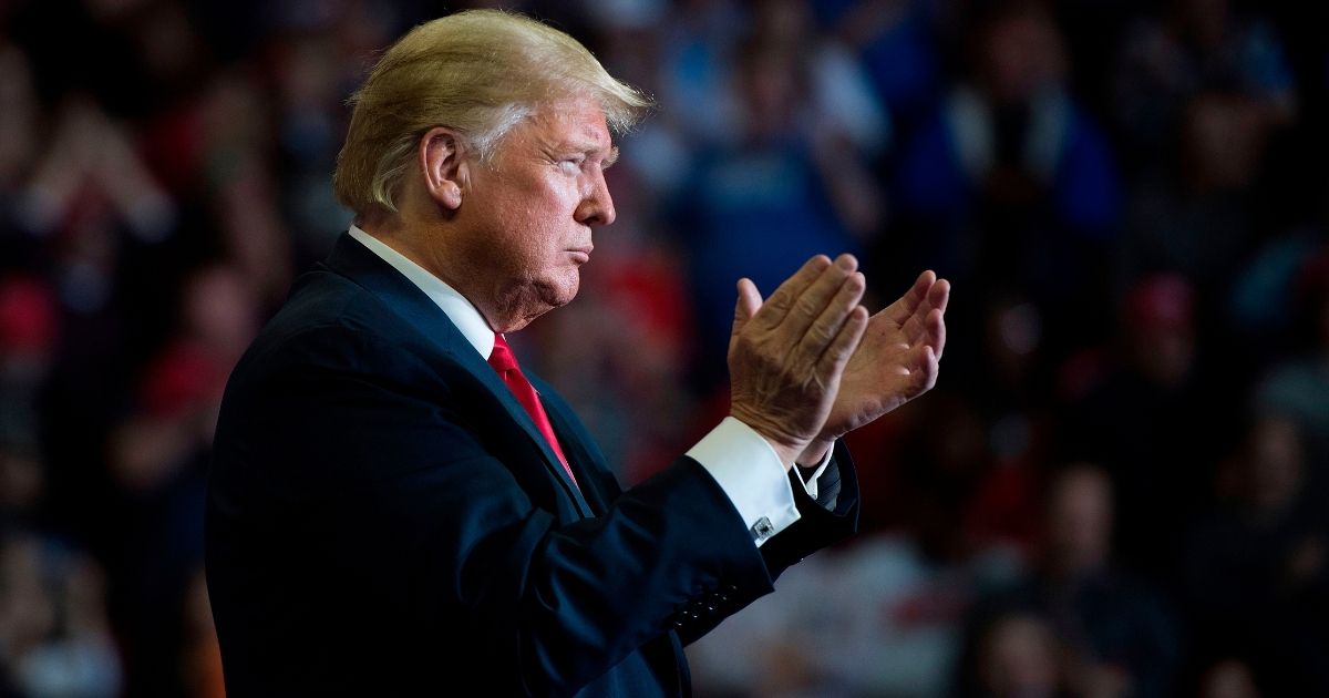 US President Donald Trump attends a Make America Great Again rally in Cape Girardeau, Missouri on November 5, 2018.