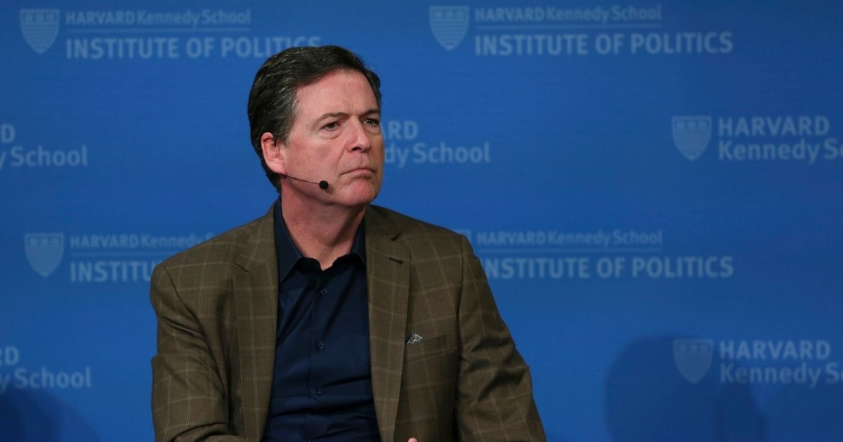 Former FBI Director James Comey is pictured in a file photo from February at Harvard University.