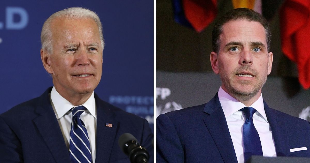 Democratic nominee Joe Biden, left; Hunter Biden, right.