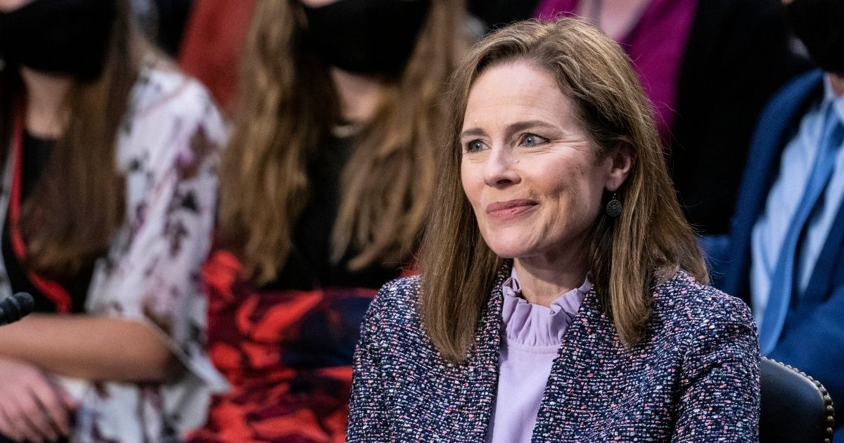 Supreme Court nominee Judge Amy Coney Barrett testifies on the third day of her confirmation hearings before the Senate Judiciary Committee on Oct. 14.