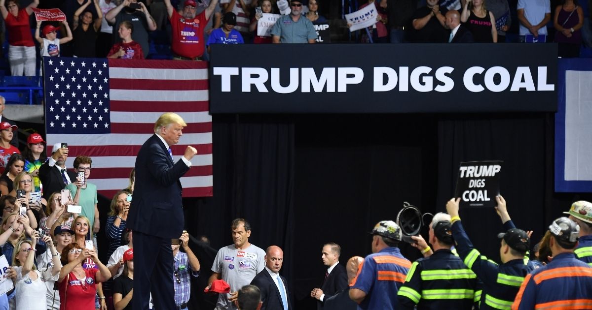 President Donald Trump speaks during a rally in Charleston, West Virginia, on Aug. 21, 2018.