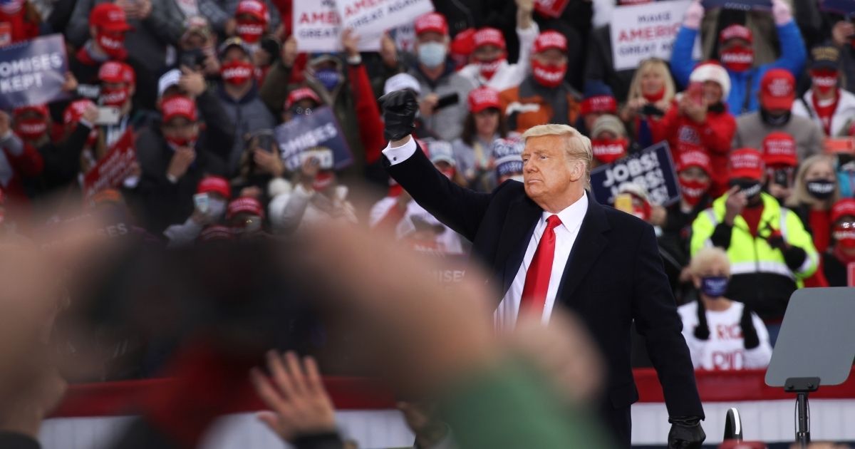 President Donald Trump speaks at a rally on Oct. 31, 2020, in Reading, Pennsylvania.