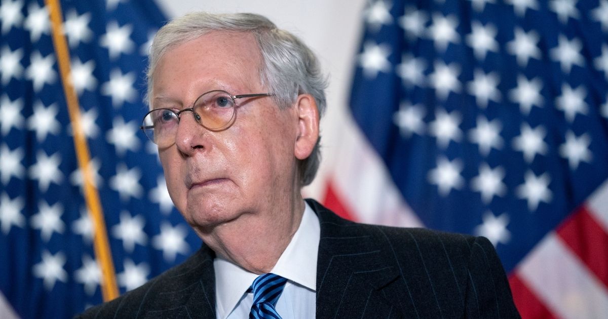 Senate Majority Leader Mitch McConnell speaks during a news conference in the Hart Senate Office Building on Capitol Hill on Oct. 20, 2020, in Washington, D.C.