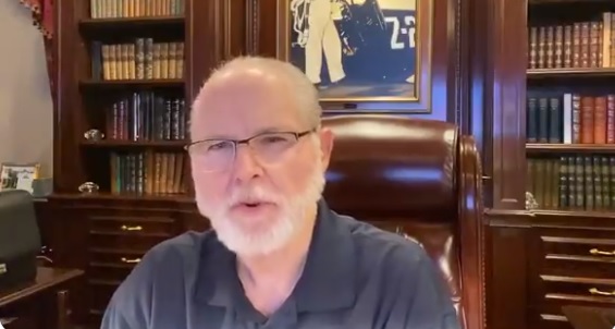 Conservative icon Rush Limbugh appears in a video he posted to Twitter Monday night.