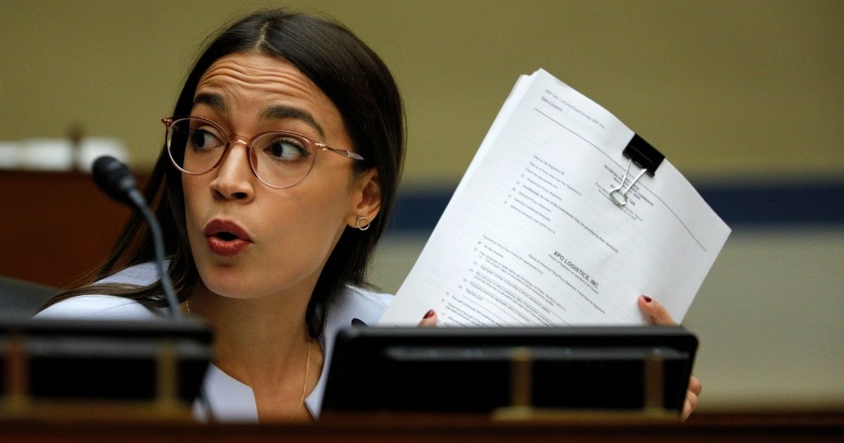 Democratic New YorkRep. Alexandria Ocasio-Cortez at a House Oversight and Reform Committee hearing in the Rayburn House Office Building on Aug. 24.