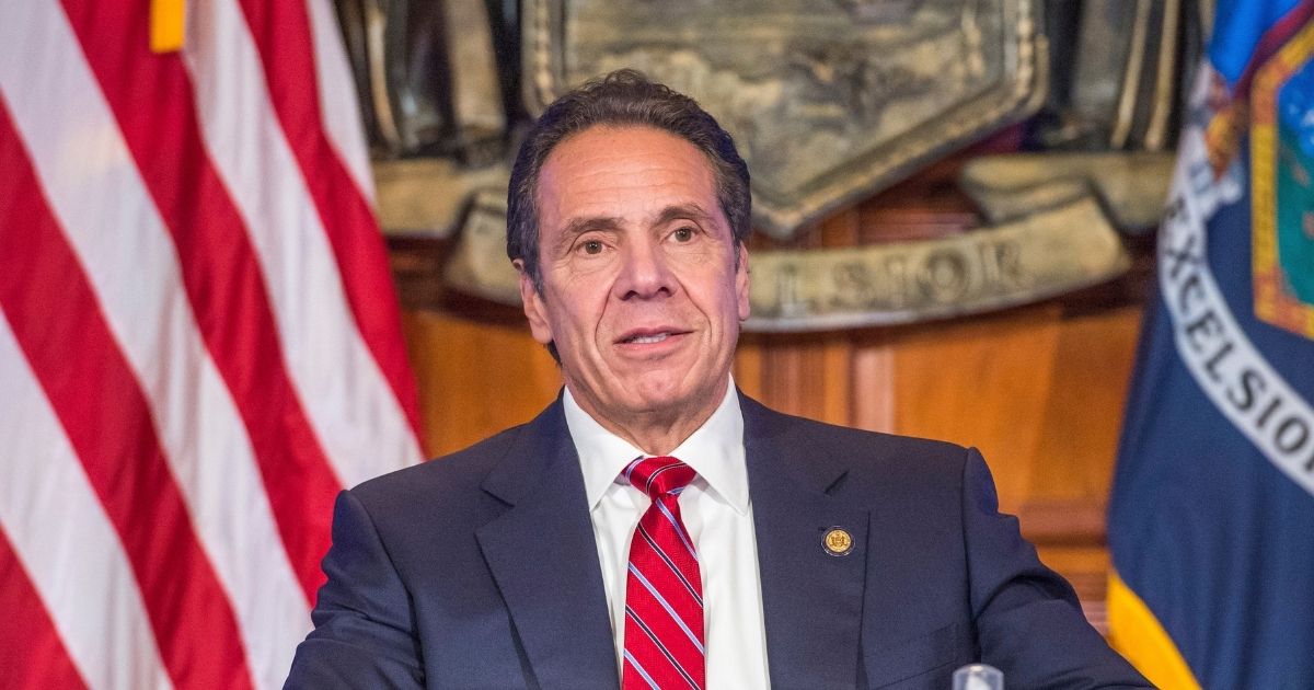 Democratic New York Gov. Andrew Cuomo holds a media briefing on the coronavirus in the Red Room at the State Capitol in Albany, New York, on Wednesday.
