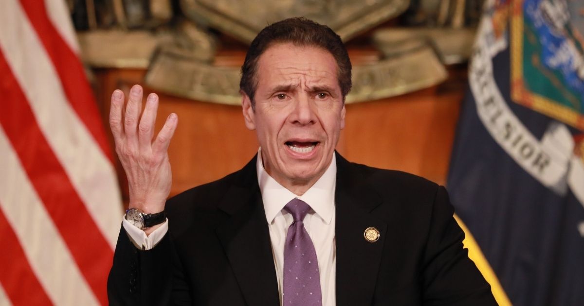 New York Gov. Andrew Cuomo gives a media briefing about the coronavirus crisis on April 17, 2020, in Albany, New York.