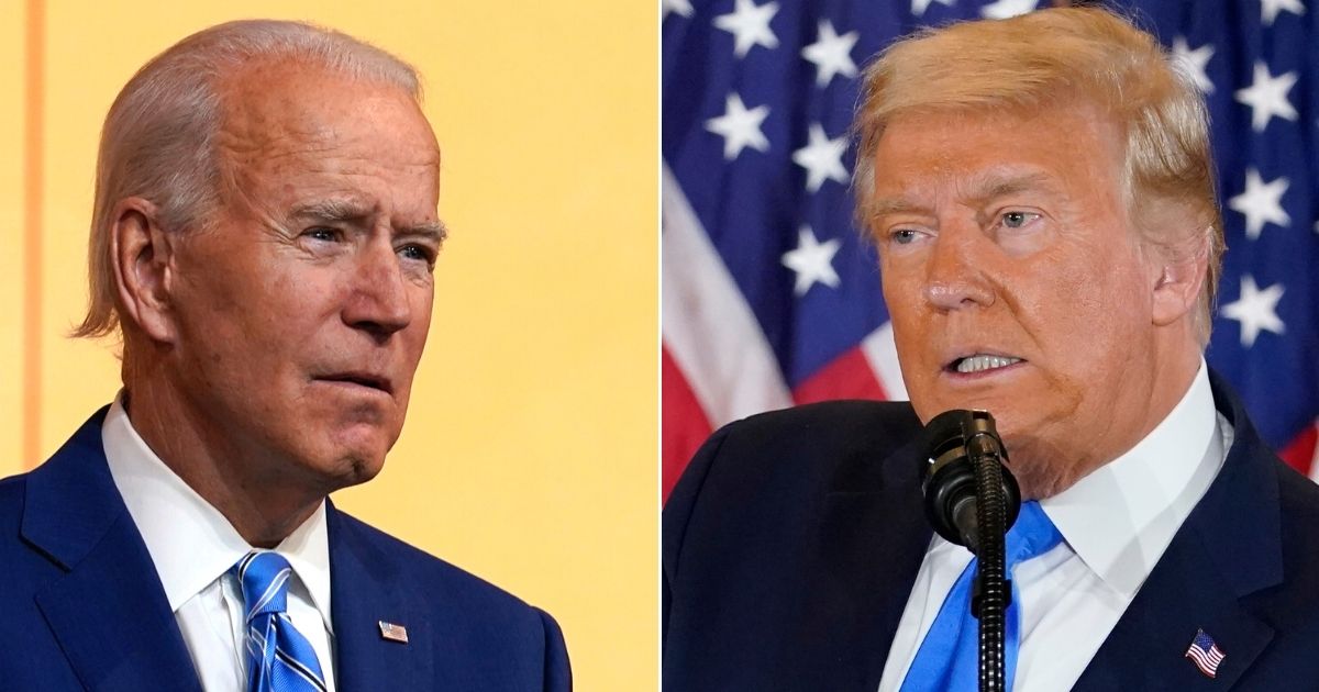 Democrat Joe Biden, left, and President Donald Trump, right.
