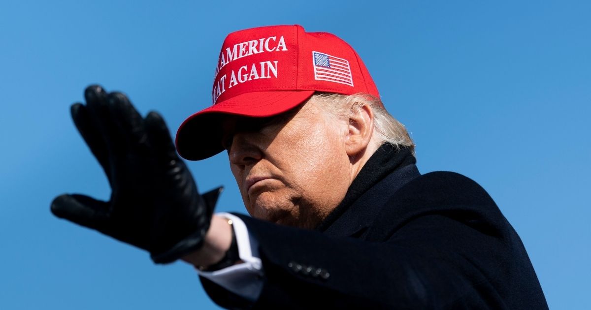 President Donald Trump leaves after speaking during a Make America Great Again rally at Fayetteville Regional Airport on Nov. 2 2020, in Fayetteville, North Carolina.