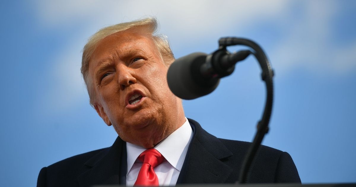 President Donald Trump speaks at a "Make America Great Again" rally in Newtown, Pennsylvania, on Oct. 31, 2020.