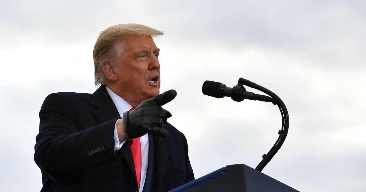 President Donald Trump speaks during a "Make America Great Again" rally at Reading Regional Airport in Reading, Pennsylvania, on Oct. 31, 2020.